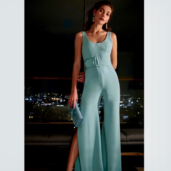 Jonathan Simkhai Pants - Jonathan Simkhai Belted Wide Leg Jumpsuit